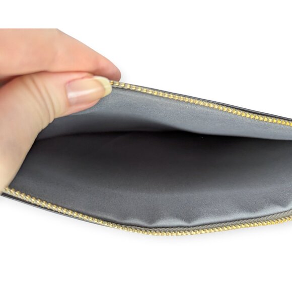 Ellen Tracy Two Piece Stingray Wristlet Set Pewter & Gold Wallet - Picture 7 of 11